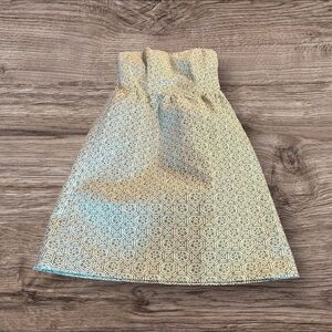 PIM + LARKIN Strapless Green White Pattern Mini Dress Size Small